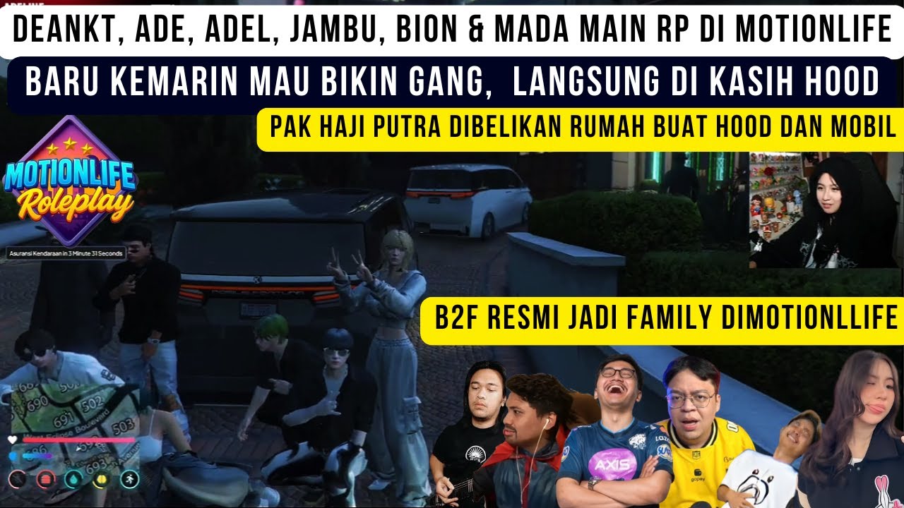 Di kasih Rumah mewah dan mobil Baru ! Deankt, ade, adel dll Resmi bikin B2F di Motionllife RP