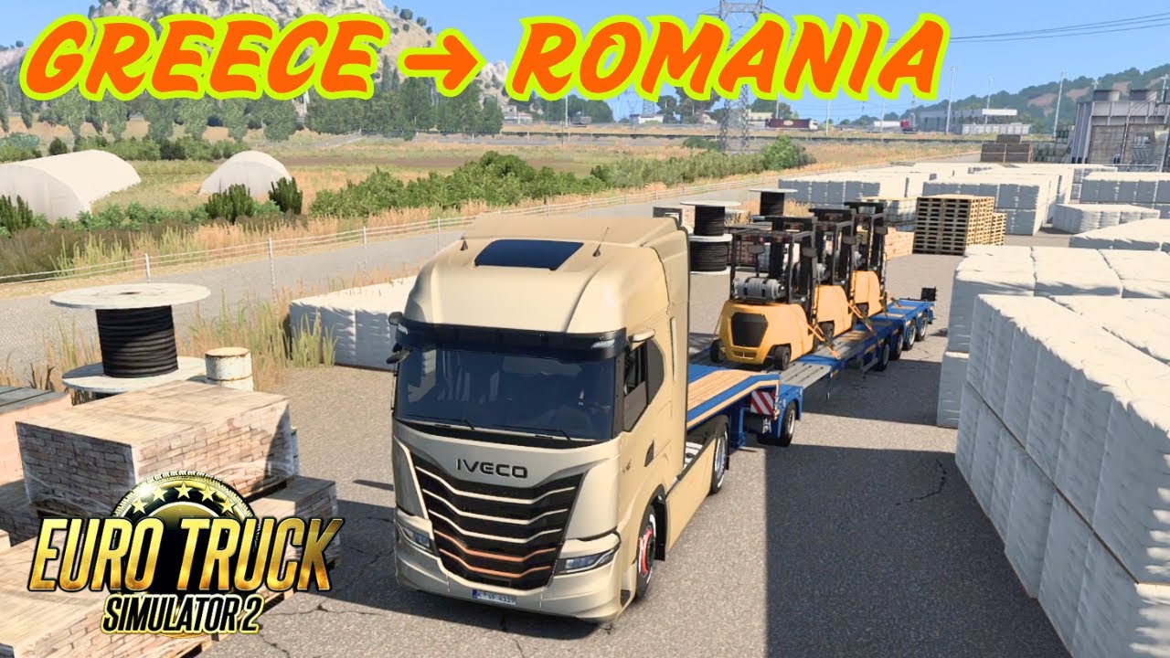 Cross-Border Drive: Kavala 🇬🇷 to Calarași 🇷🇴 with 12t Forklifts | ETS2 1.54 Gameplay