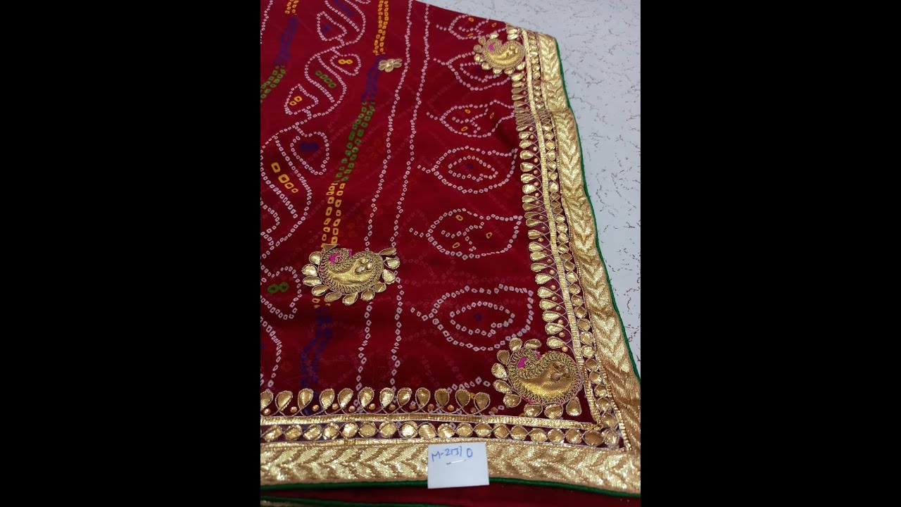 Georgette chunari saree with price, buy online, chunari saree with gotta patti