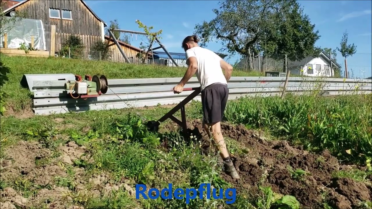 Elektrischer Seilpflug für den Gemüsegarten / Selbstversorgergarten
