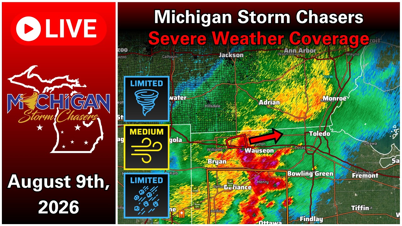 Michigan Severe Weather Coverage - August 9th, 2026