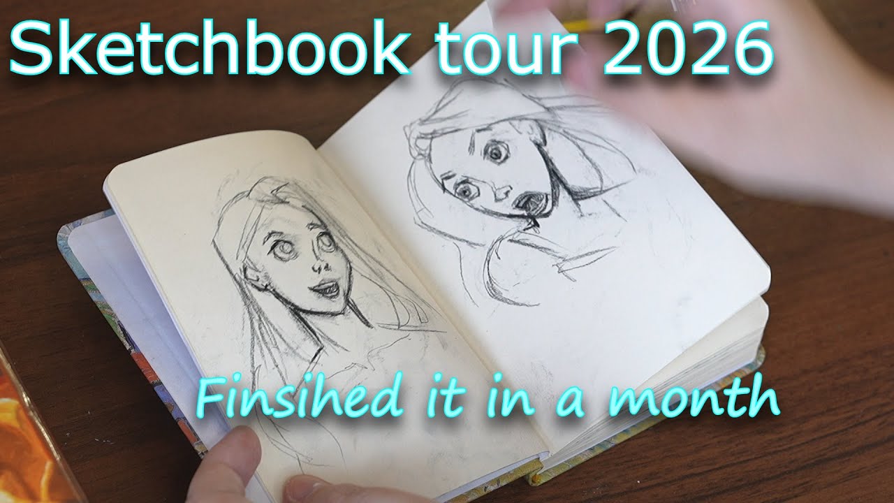 Sketchbook tour 2026! Finished it in a month | Studies based on Disney concept art