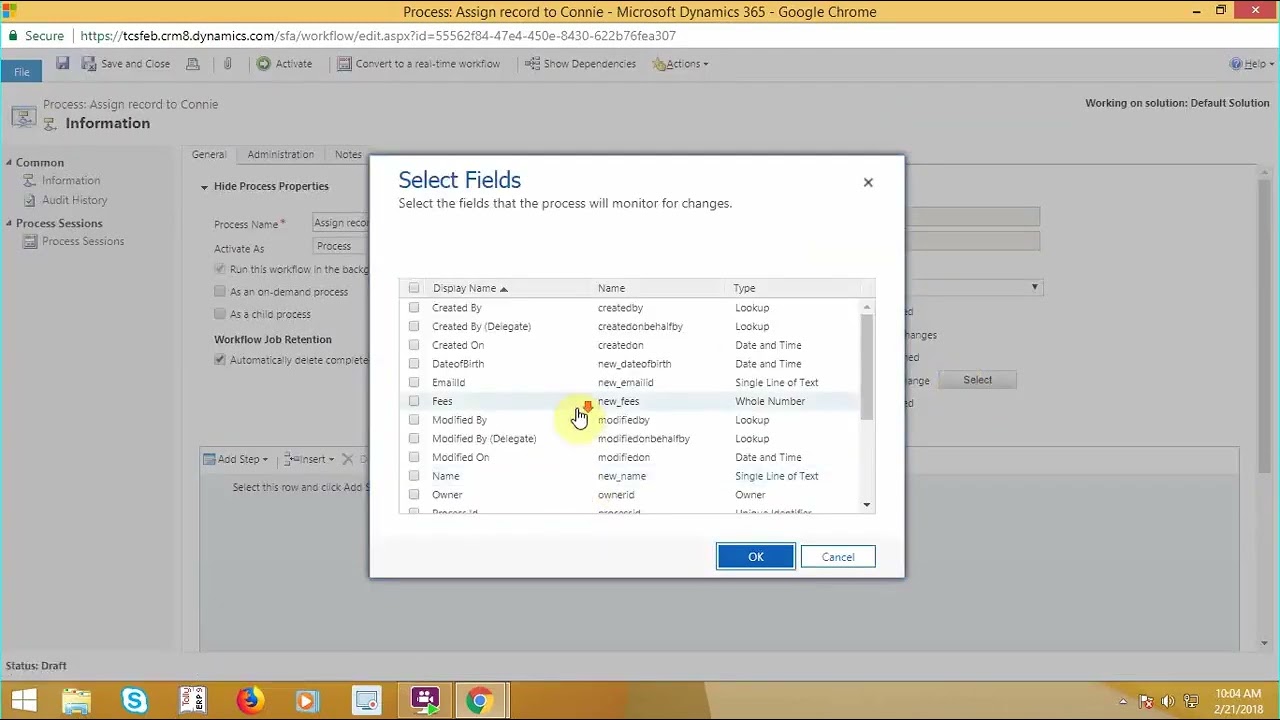 Dynamics 365 CRM  Creating Workflows