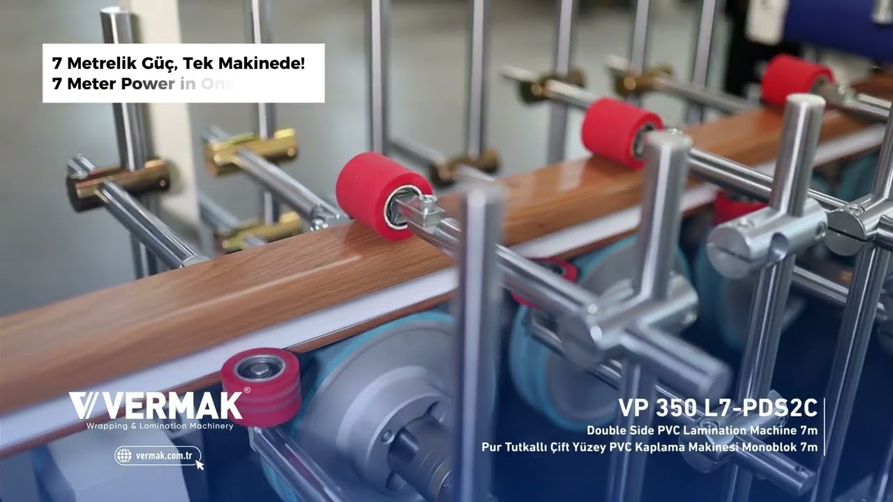 Yeni nesil VP 350 L7-PDS2C PUR Tutkallı &Ccedil;ift Y&uuml;zey PVC Kaplama Makinesi