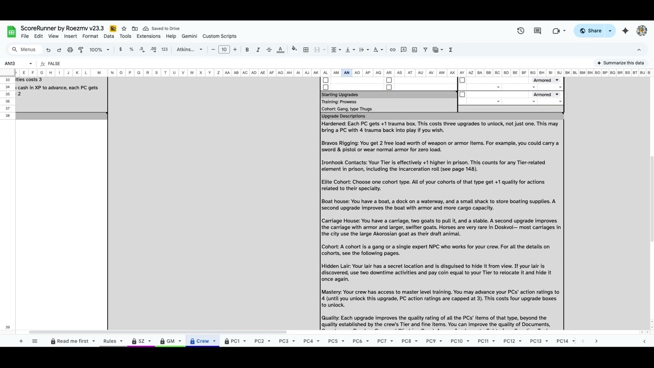 Crew Tab tutorial for ScoreRunner by Roezmv v23.3