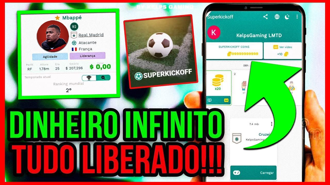 🚀SUPERKICKOFF DINHEIRO INFINITO: MOD APK e jogadores lend&aacute;rios dispon&iacute;veis? (Assista e entenda)