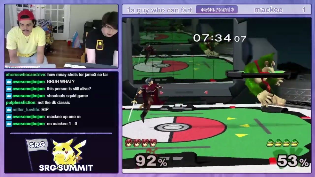 SRG Summit Day 1 - Swiss Round 3 - LFC (a guy who can fart) vs Mackee