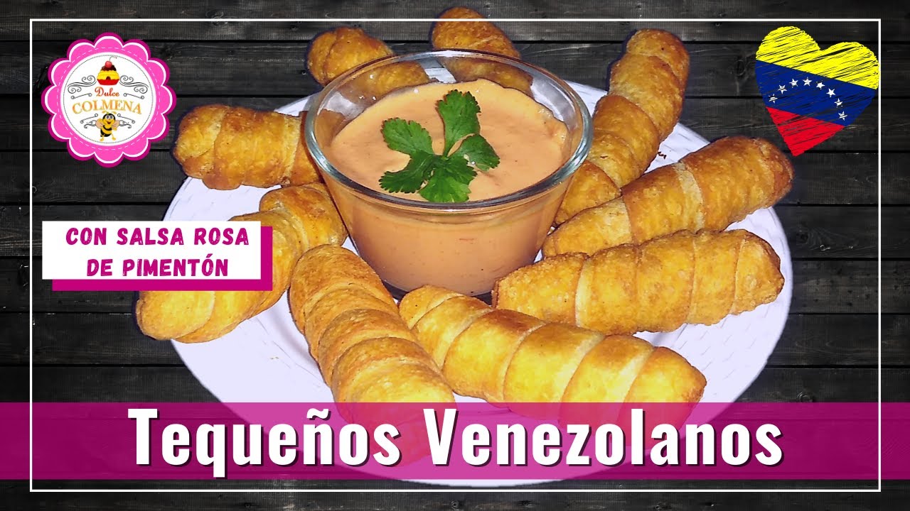 Tequeños venezolanos rellenos de queso y otras variaciones dulce/saladas y salsa rosada de pimentón😋