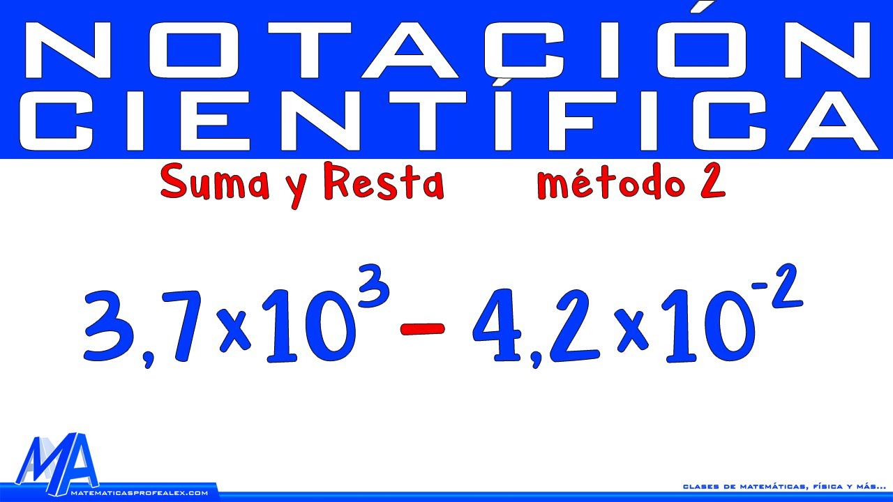 Suma y resta de números en notación científica | Método 2
