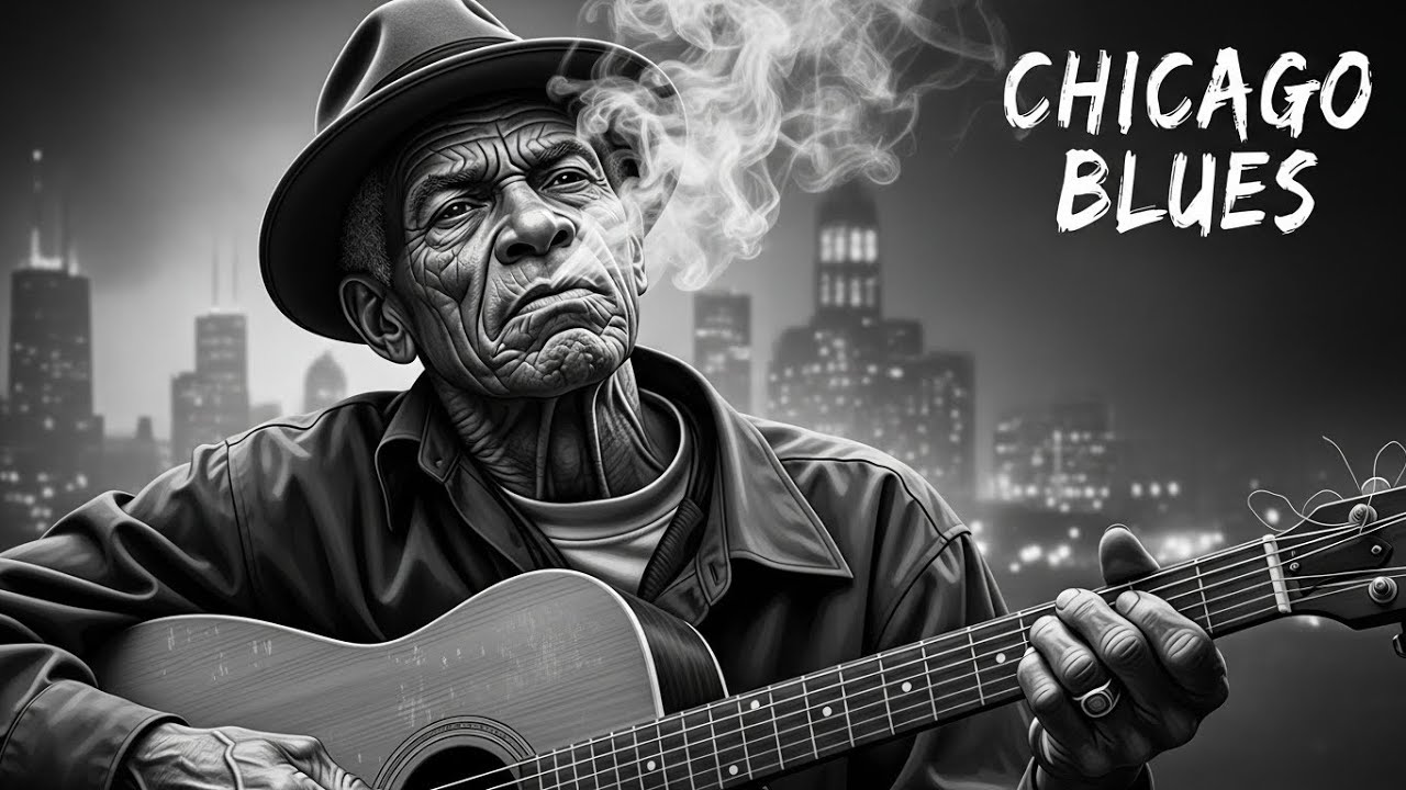Riverfront Chicago Blues Melody Floating Gentle as Lanterns Glow Across the Water