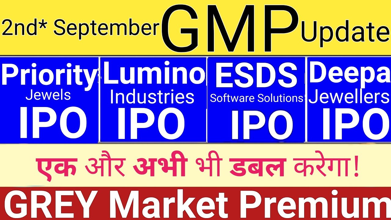 All IPO GMP Today | ESDS Software IPO | Lumino IPO GMP | Deepa IPO | Priority IPO | Stock Market Tak