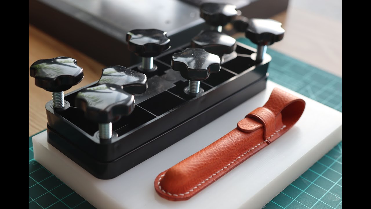 Leather craft met calligraphy and ASMR