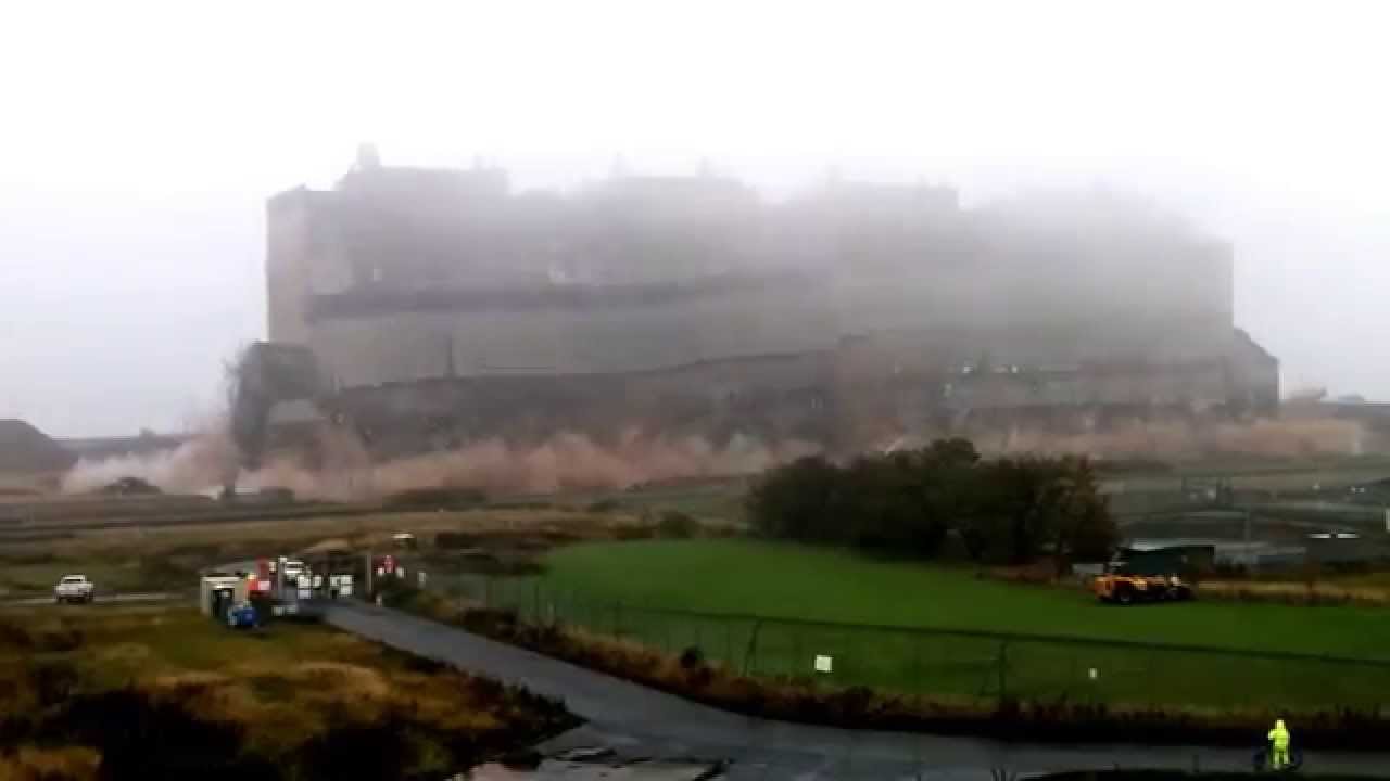 Partial demolition of Cockenzie Power Station.