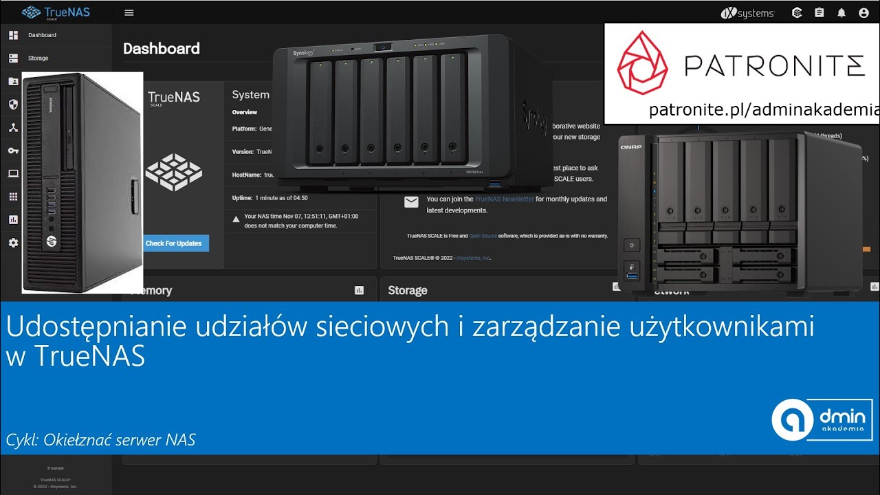 Udostępnianie udziałów sieciowych i zarządzanie użytkownikami w TrueNAS