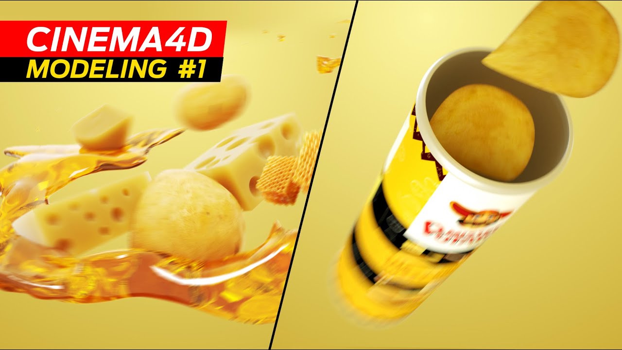 Potato, Cheese and  Bottle Modeling in Cinema 4D  #01