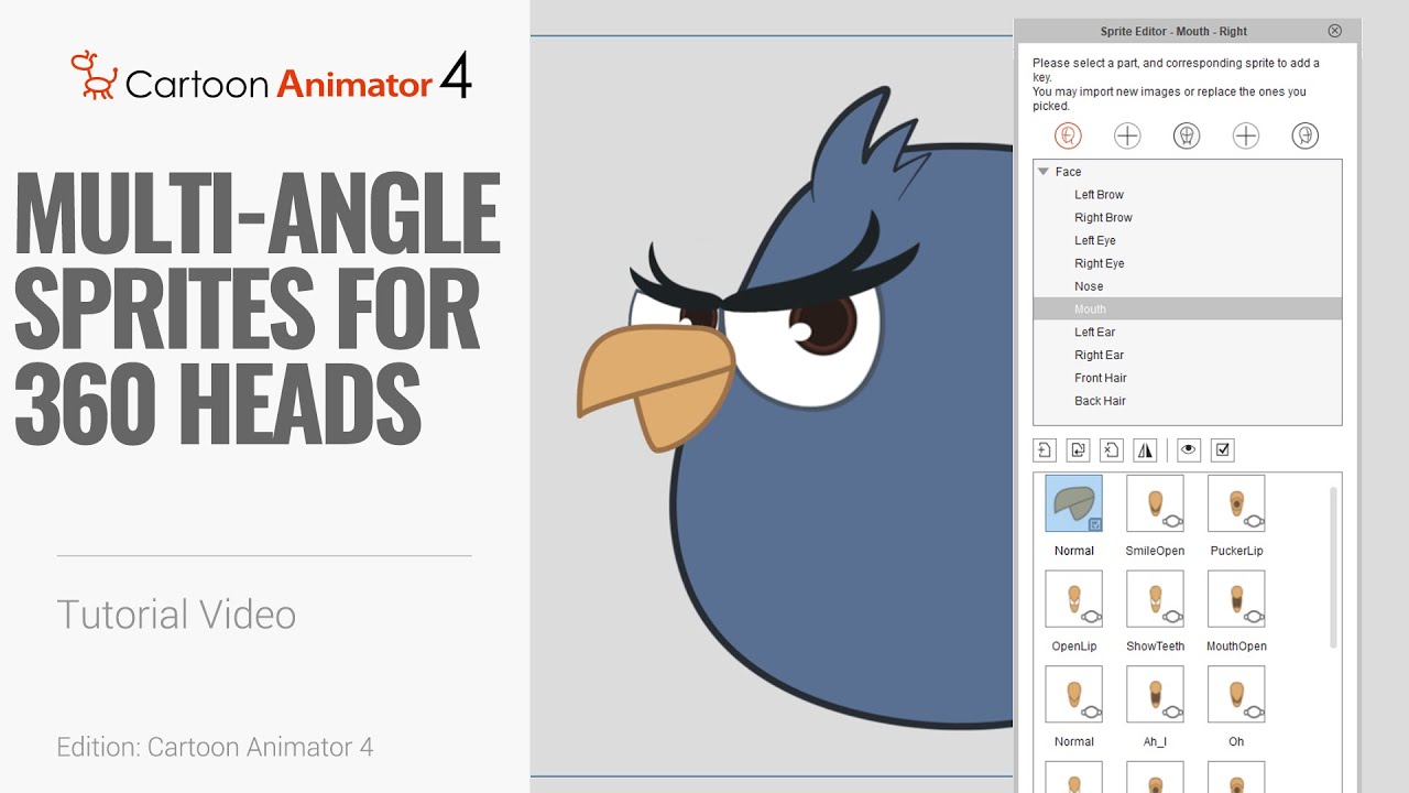Cartoon Animator 4, 360 Head Tutorial - Multi-angle Sprites for 360 Heads