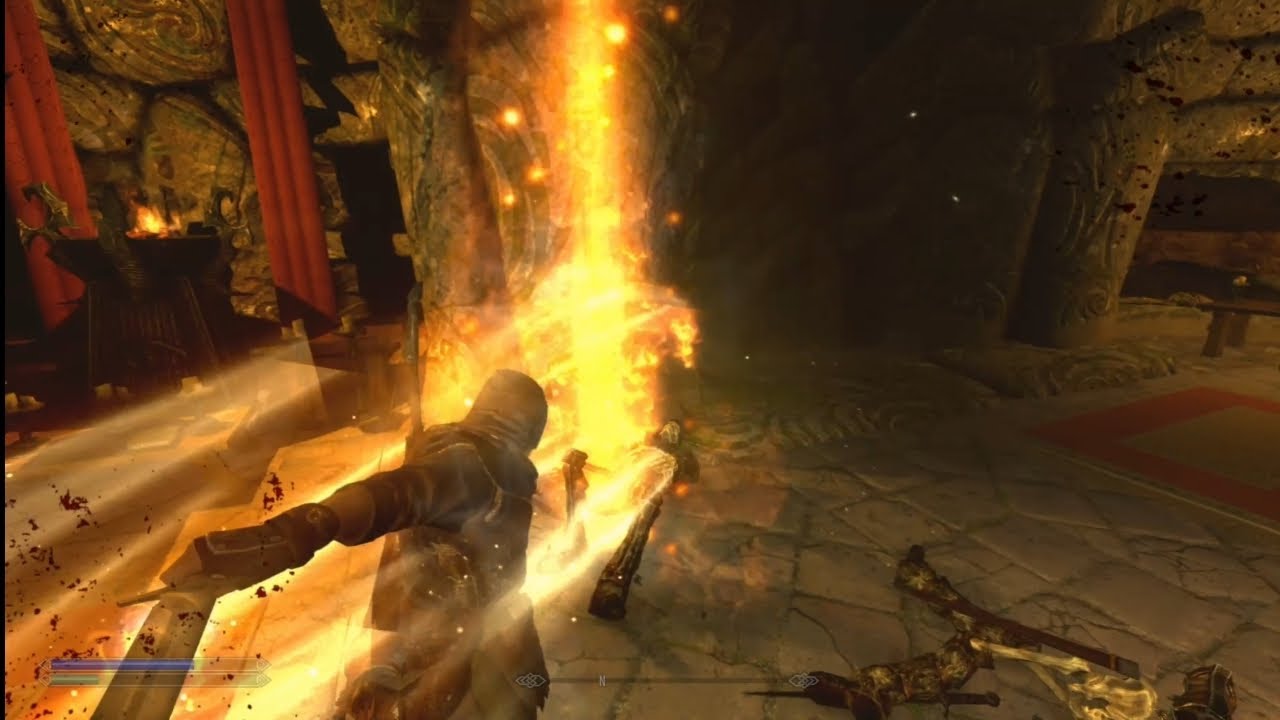 Skyrim Clearing The Hall of the Dead with Magic.