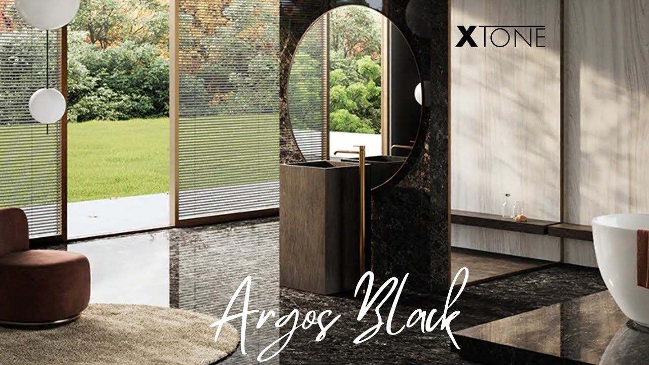 Porcelanosa Xtone Argos Black Sintered Stone Marble Worktop