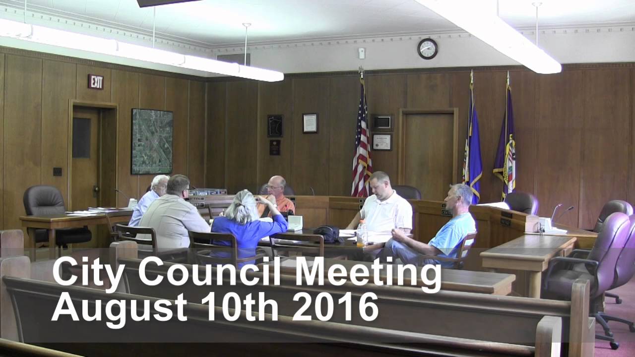 Special City Council Meeting for August 10, 2016