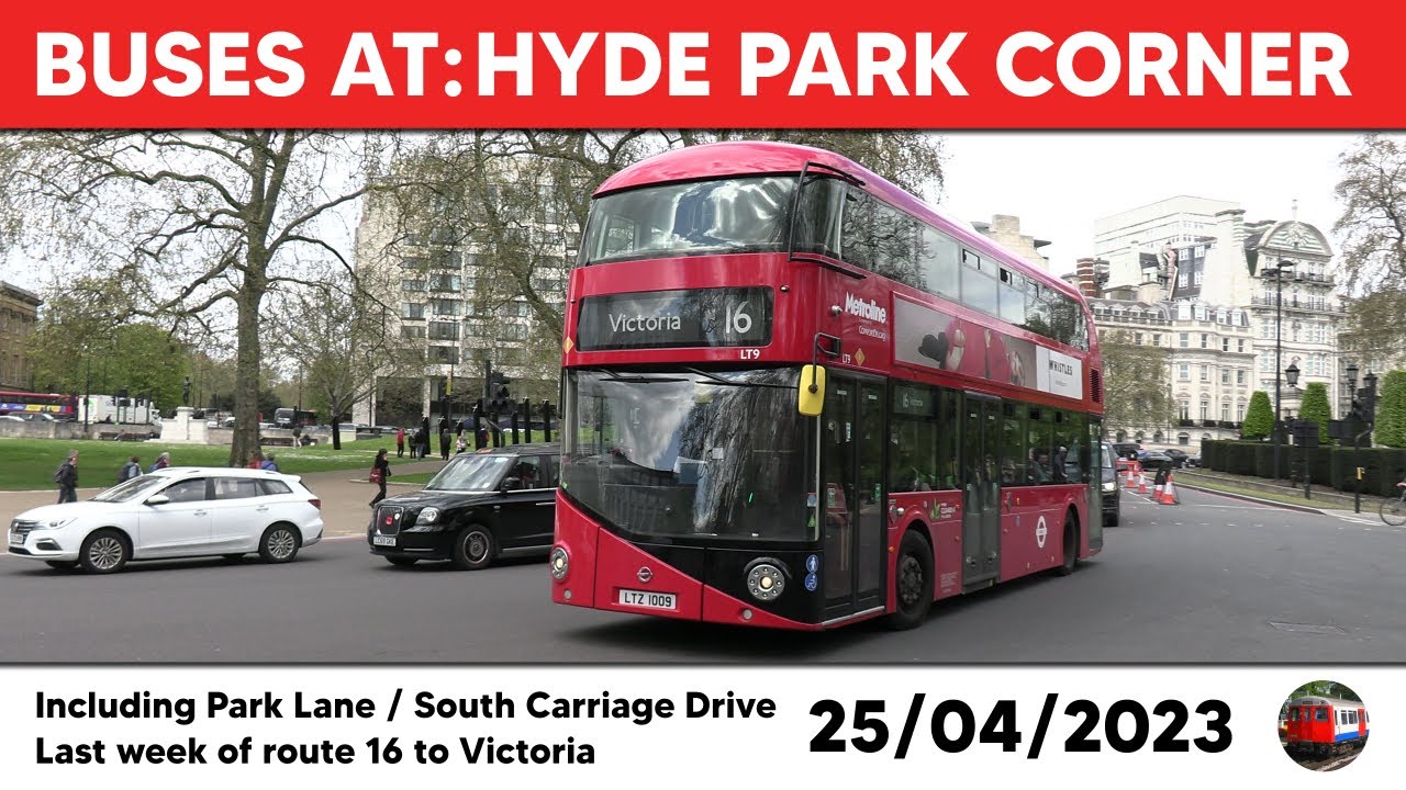 London buses around Hyde Park Corner 25/04/2023