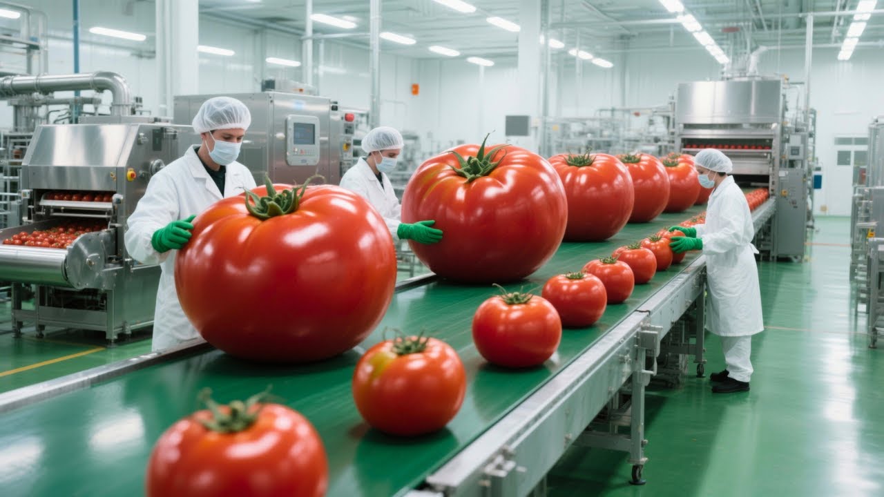 Inside a Modern Tomato Processing Factory: From Fresh Tomatoes to Concentrated Tomato Paste
