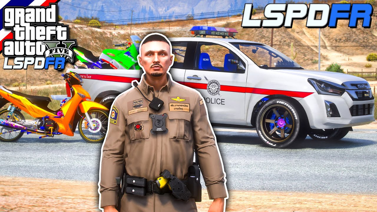 GTA V - LSPDFR มาเป็นตำรวจในเกม GTA V จ่าตั้มซิ่ง D-Max จับคนไม่ใส่หมวกกันน็อค โดนจับยึดรถ!! #328