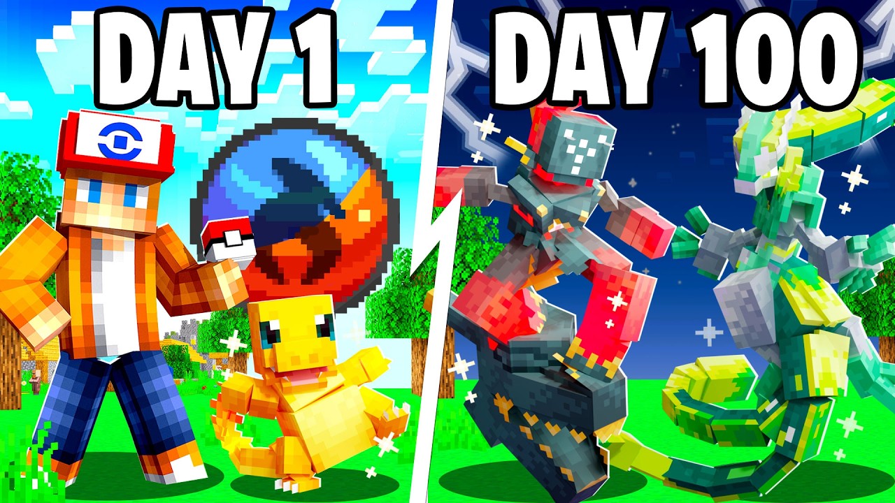 I Spent 100 DAYS as a SHINY FUSION TRAINER in Pokémon Minecraft Vs my Rival! (Duos Cobblemon)