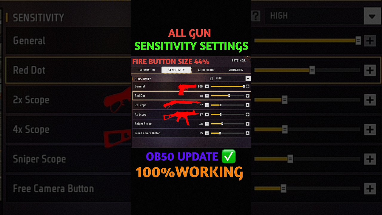 Free Fire Ob50 Update 4Gb Ram Auto Headshot Sensitivity Setting ⚙️| 200 Sensitivity Settings In 2025