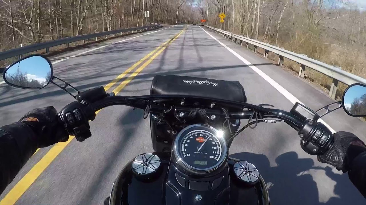 2017 Harley Davidson Softail Slim S Motovlog ride home from nursing home