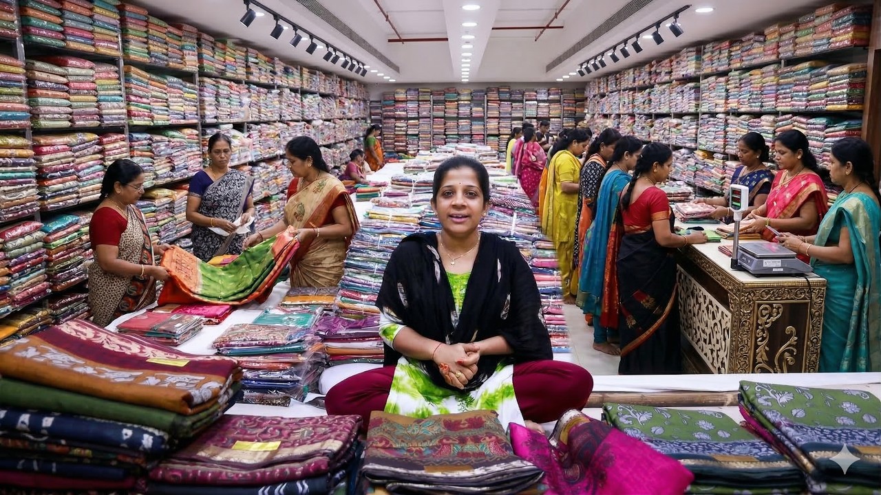 సూరత్ మార్కెట్ స్పెషల్ 🛍️ రోజువారీ చీరలు హోల్‌సేల్ ధరలకు Surat wholesale market #saree #daily