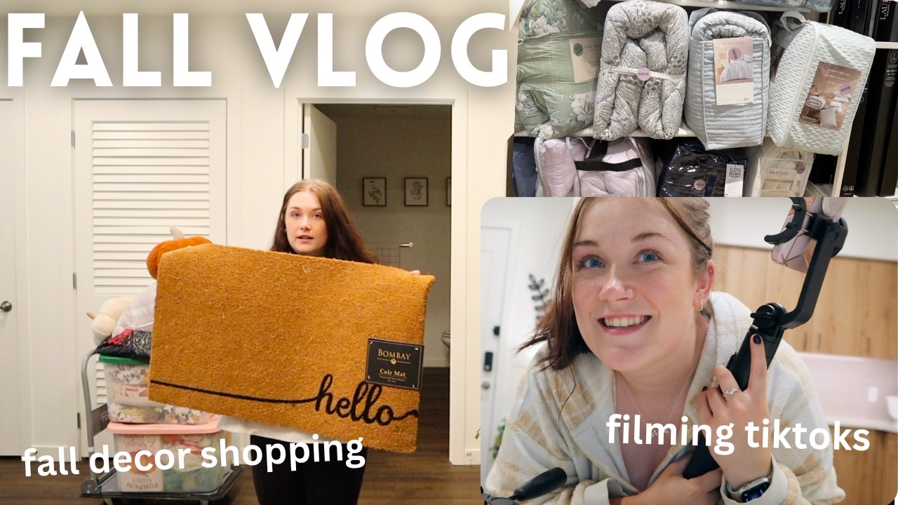 VLOG: fall decor shopping, filming my first tiktok, grocery haul