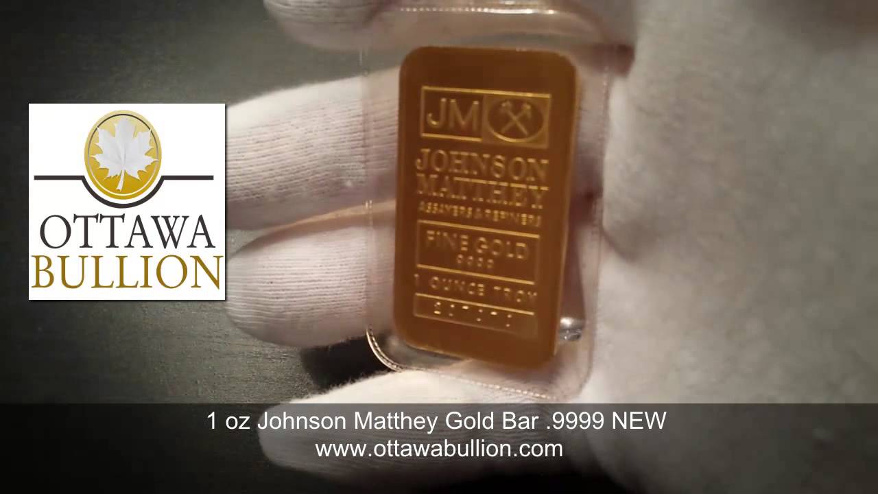 1 oz Johnson Matthey Gold Bar 9999  OttawaBullion.com