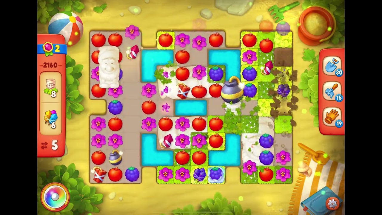 GardenScapes Level 2160 no boosters (15 moves)