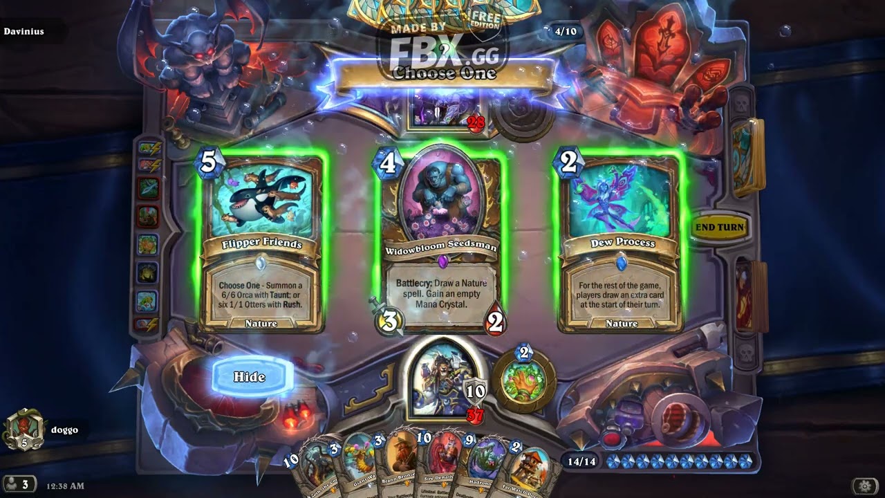 Enemy overwhelmed (mill deathrattle druid)