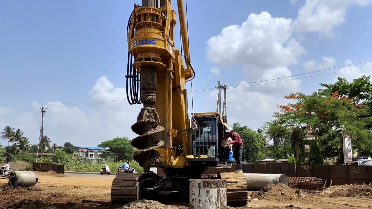 N.H HIGHWAY FLY OVER BRIDGE FOUNDATION PILING WORK BY XCMG XR 240I MACHINE