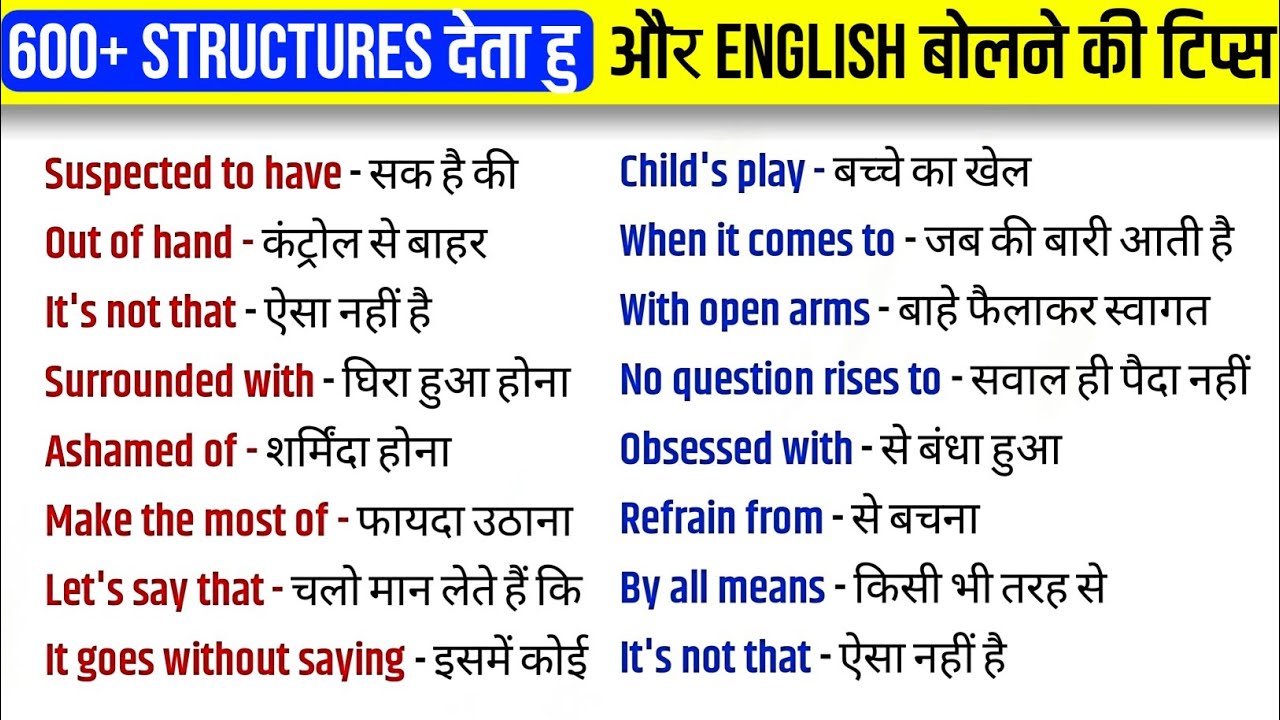 Advanced English Structure सीखें। 100 Daily Use English Sentences। English Apki Success