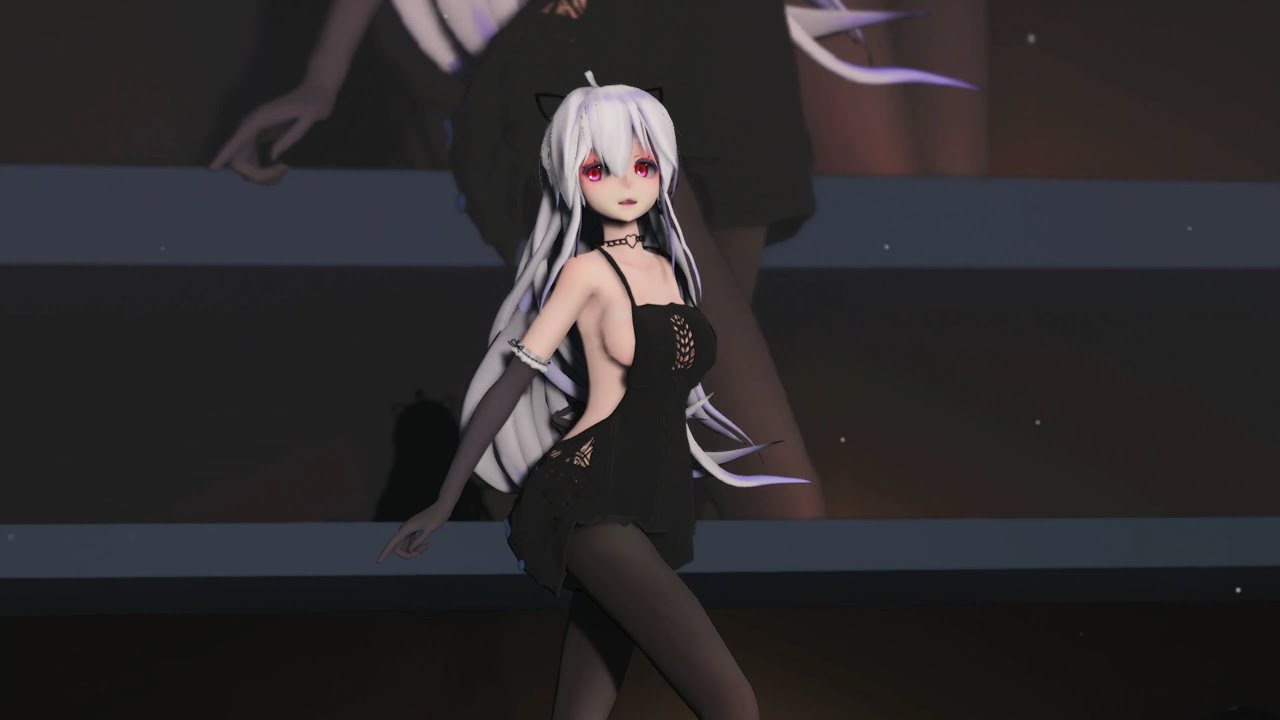 MMD dance Haku Lovely cat girls 4k 【与梦盛开】ハク 猫女弱音