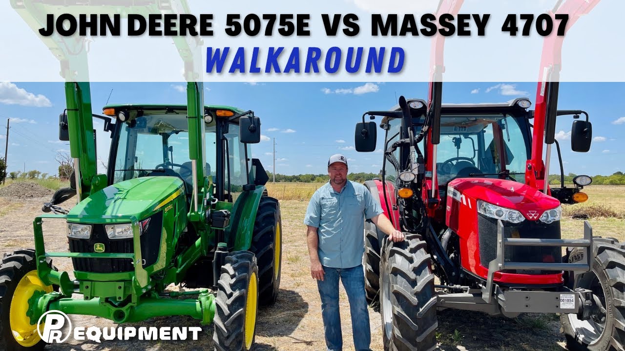 John Deere 5075E vs Massey 4707 - Walk Around