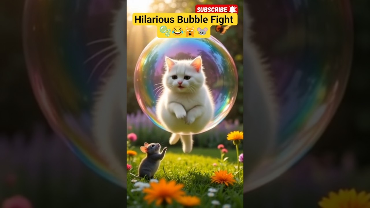 🫧😂🙀🐭 | 🐱🐭 Bubble Trouble! Winky & Mousey&rsquo;s Hilarious Bubble Fight 🫧😂 #ai #cat #cartoon