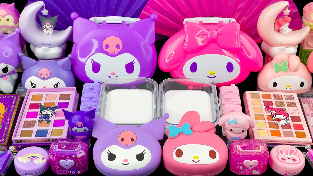 Slime Riasan Sanrio 💜💗 Pertarungan Slime antara My Melody dan Kuromi 🌈 ASMR Slime Acak