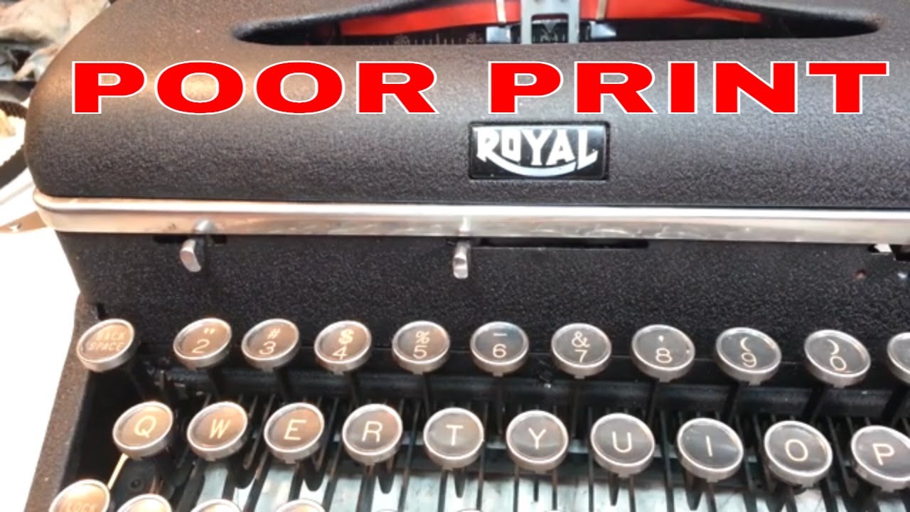 Royal Quiet Deluxe Typewriter Poor Print, Light Letters, Half Characters, Repaired, Adjusted