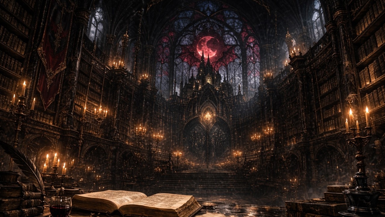 Dark Royalty Music | Gothic Library Writing Ambience | Dark Academia | Castle Nocturne