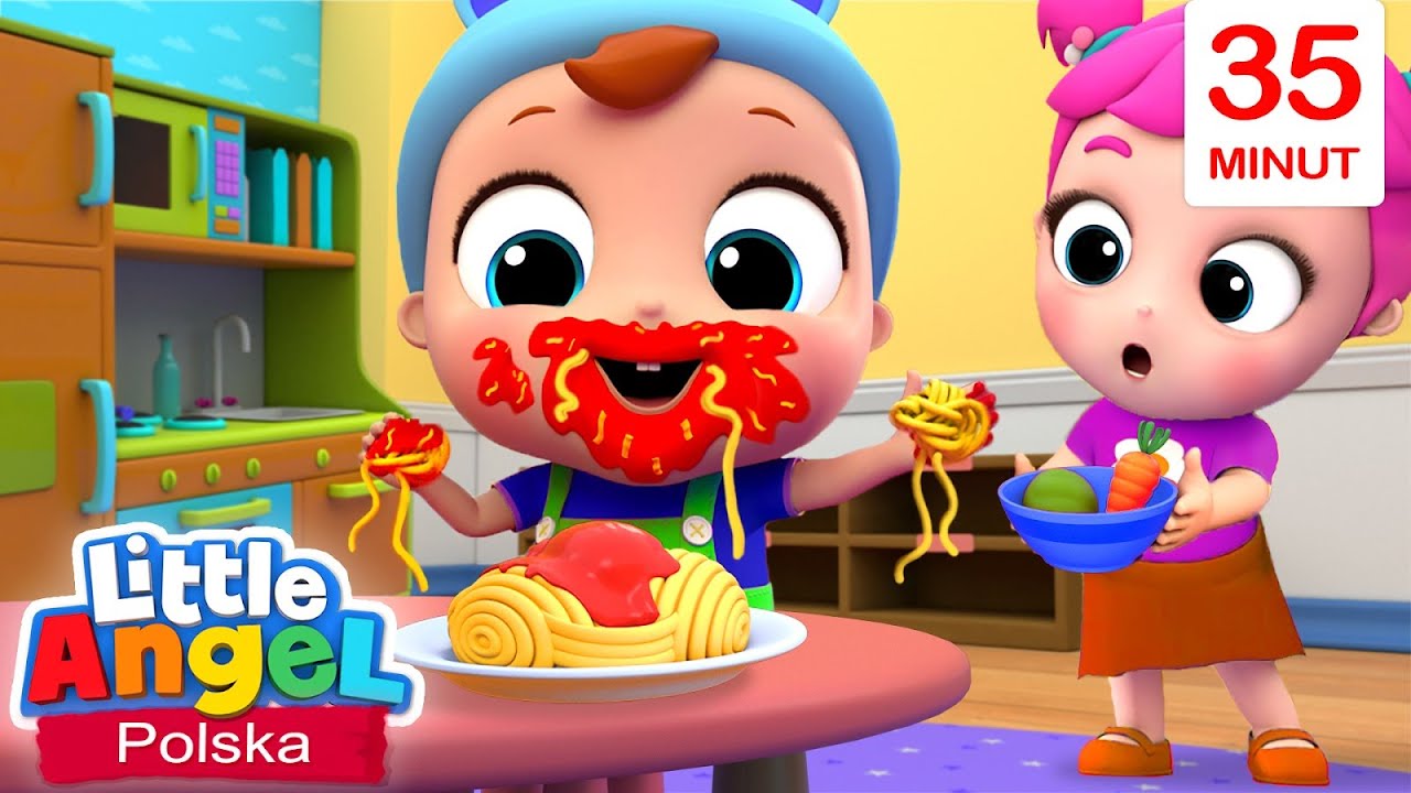 Dobre maniery przy stole - Jemy spaghetti + więcej | Little Angel Polska - Piosenki dla dzieci