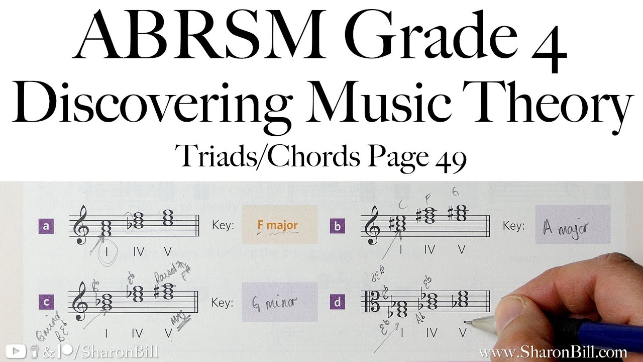 ABRSM Discovering Music Theory Grade 4 Triads/Chords Page 49 with Sharon Bill