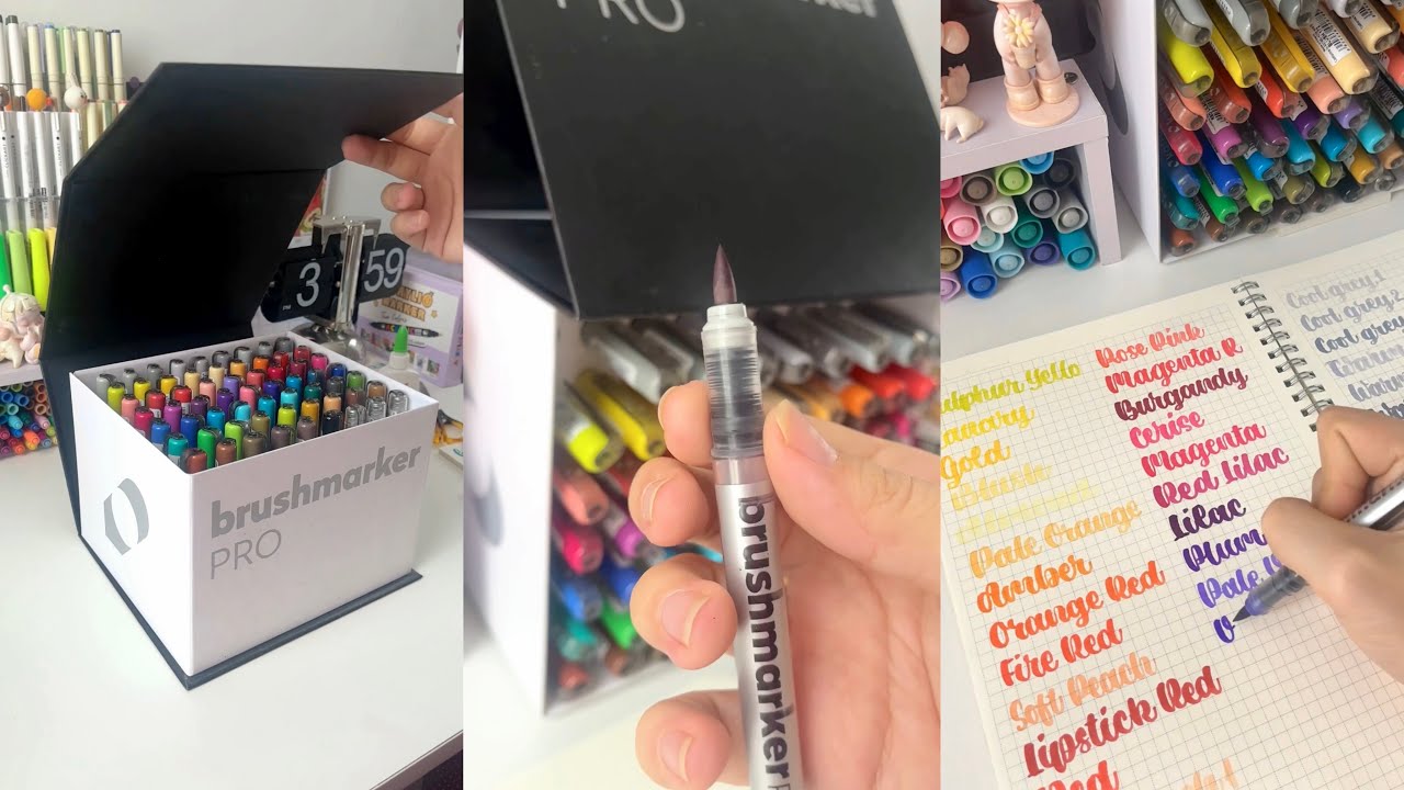 Review Bộ Bút Brush 3 TRIỆU Karin Art Marker Pro // Happy Hidari