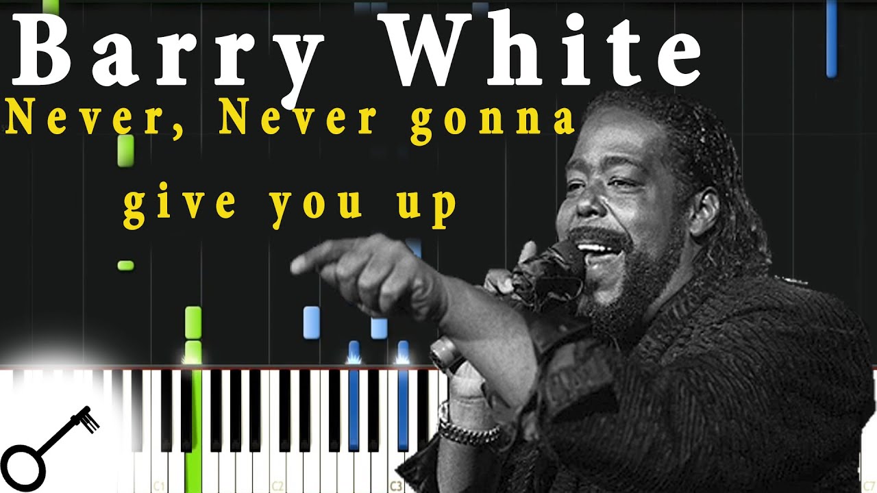 Barry White - Never, Never gonna give you up [Piano Tutorial] Synthesia | passkeypiano