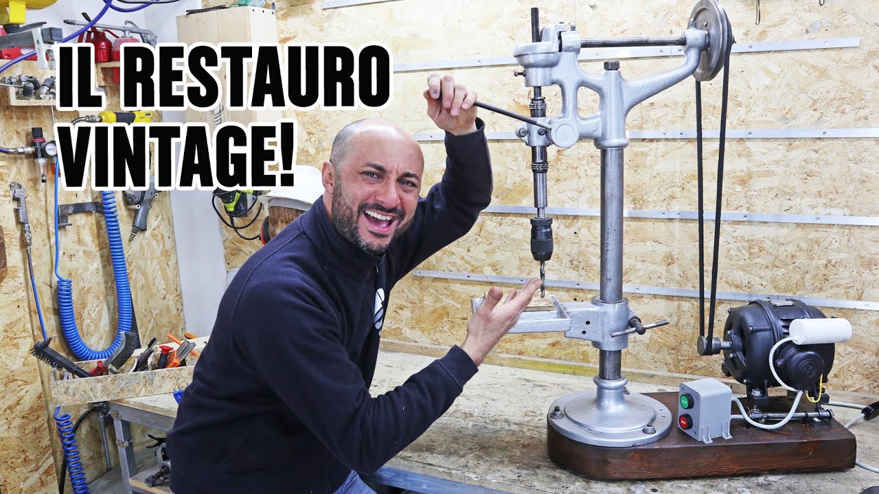 Il restauro più vintage che abbia mai fatto su un trapano a colonna antico