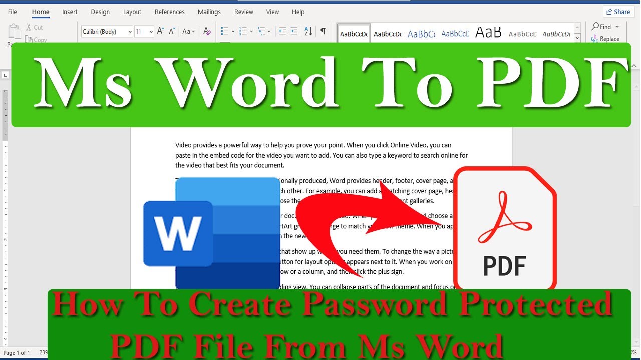 How To Create Password Protected PDF File In Ms Word| Ms Word Me PDF File And Password Kaise Lagaye