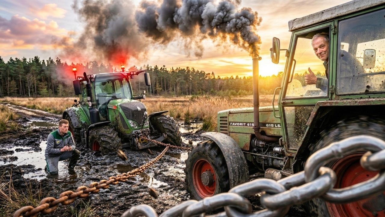 Arroganter Schnösel versenkt 300.000€ Traktor im Moor! Alter Bauer zeigt ihm wahre Fendt-Kraft!