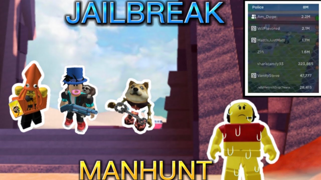 Mobile Player VS Pro Cops! (Roblox Jailbreak Manhunt ⚔️) | 4k Subscriber Special 🎉